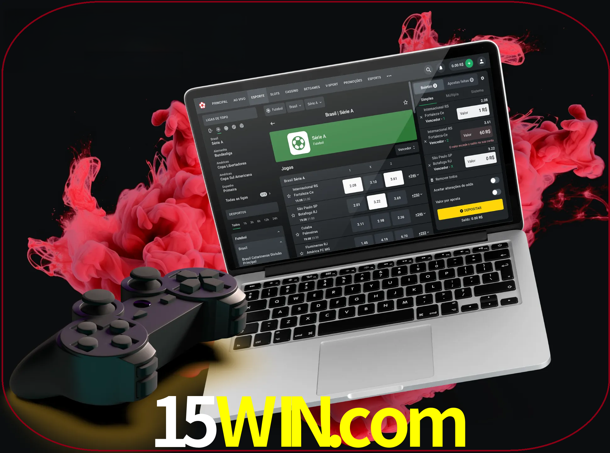 Visite a secção especial de jogos de vídeo em 15win para descobrir em que jogos pode apostar e ganhar muito dinheiro.